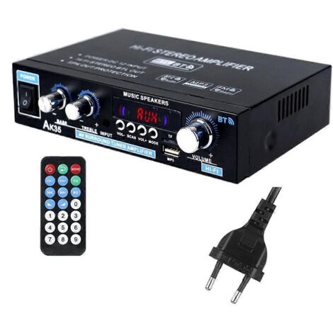 Amplificateur numérique stéréo pour la maison et la voiture, Bluetooth 5.0, son surround, FM, HiFi, prise UE.