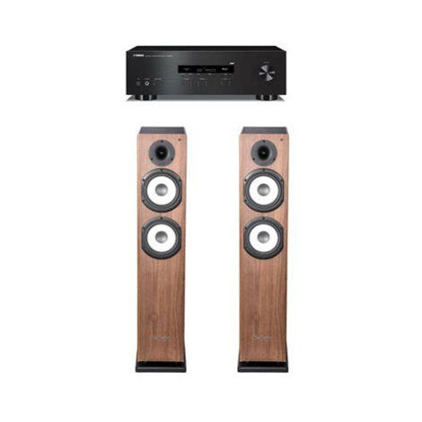Amplificateur R-S202D noir – Pack ampli et enceintes colonne Cabasse Jersey MT32/2 noyer – Son haute fidélité pour audiophiles – Yamaha