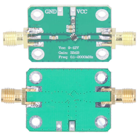 Amplificateur RF Large Bande 0.1-2000MHz, Gain 30dB, Faible Bruit, Alimentation 9-12V, Connexion SMA