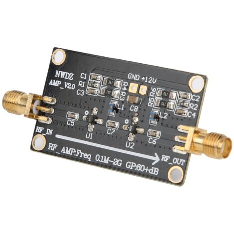 Amplificateur RF Large Bande 0.1M-2GHz Module LNA 60dB Gain Faible Bruit Alimentation 5V