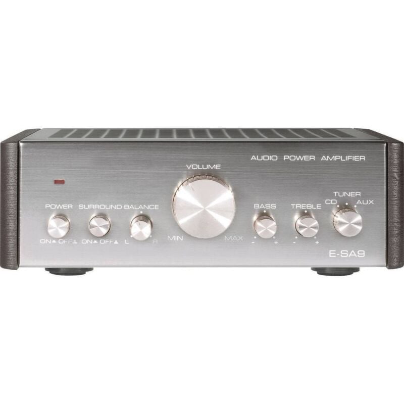 Amplificateur stéréo 2 x 12 w Renkforce E-SA9 RF-1050402 argent (métallisé), marron foncé 1 pc(s)