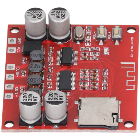 Amplificateur Stéréo Bluetooth 2.0, Module Ampli Haut-Parleur Sans Fil 12V-24V Voiture