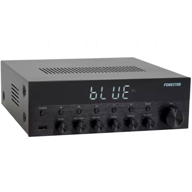 Amplificateur stéréo Bluetooth, USB/MP3, Radio FM, Hifi 15+15w RMS power Fonestar As-1515
