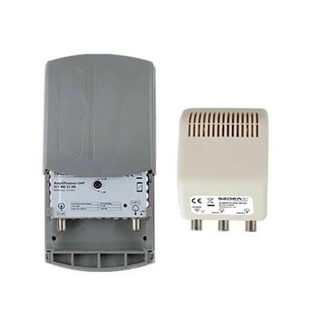 Amplificateur TNT réglable 35dB avec alimentation 24V – 2 sorties pour 2 téléviseurs – Réception optimale des signaux TV – M-E - GAIN 35 DB