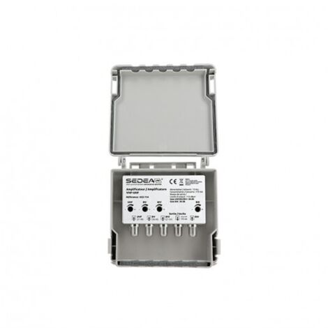 Amplificateur VHF UHF 4 entrées 1 sortie 38 dB 023714 - 12 Vcc, BV BIV BIII, Facteur de bruit 5-8 max