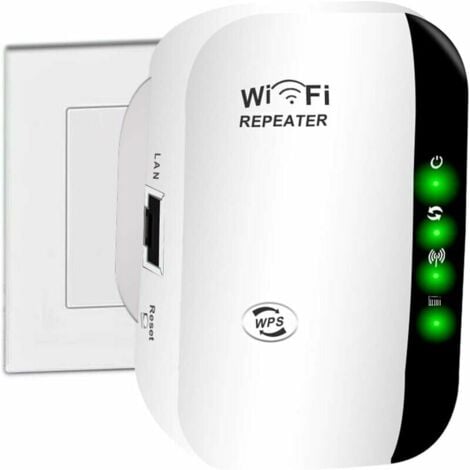 SOLEIL Amplificateur WiFi, Amplificateur Internet sans fil 2,4 G pour la Maison 300 Mbps Super boost Répéteur de Portée Wi-Fi Répéteur d'Amplificateur de signal WLAN, Configuration et couverture faciles