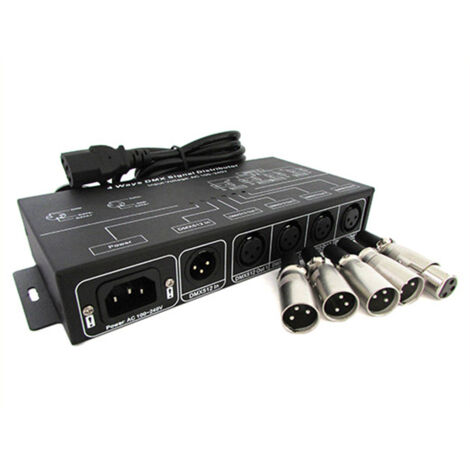 Amplificatore Distributore Segnale DMX 512 Signal Distributor 4 Canali 220V DMX124