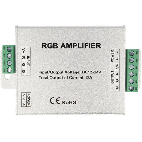 Amplificatore RGB e Mono Colore Per Striscia Bobina Led 12V 24V 12A RGB Amplifier PWM LN-ZJFJ-3CH-LV