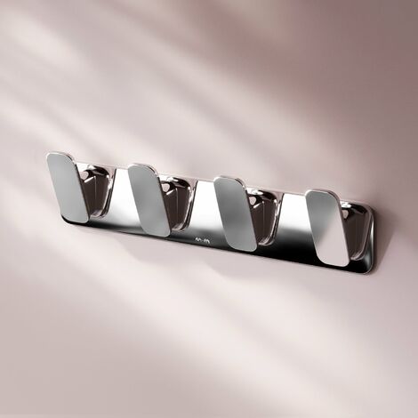 AM.PM Badezimmer Badhaken set 4 Duschhaken Garderobenhaken Edelstahl Kleiderhaken Handtüchhaken Wandhaken Badetüchhaken ohne Bohren klebend, Chrom