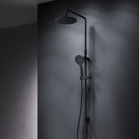 AM.PM Colonne de Douche sans Robinetterie Noir Douche Set Réglable en Hauteur