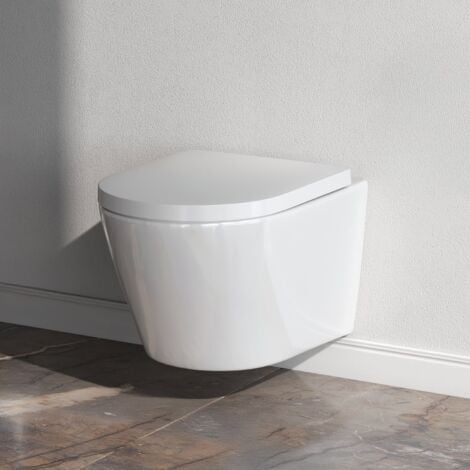 AM.PM Design Hänge-WC spülrandlos Toilette inkl. WC Sitz mit Softclose Absenkautomatik