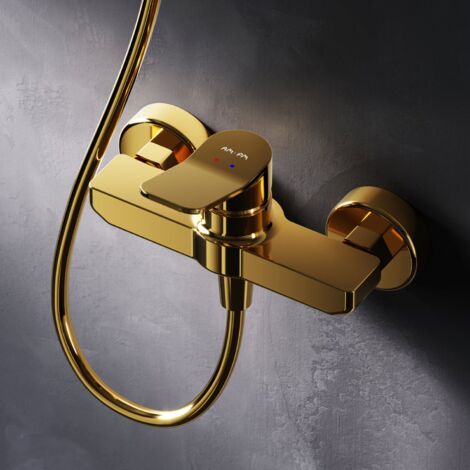 AM.PM Duscharmatur Einhebel Brausebatterie Armatur Mischbatterie Brausearmatur Brausebatterie Wasserhahn Bad Mischbatterie Dusche AM.PM, Gold