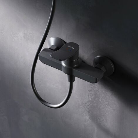 AM.PM Duscharmatur Einhebel Brausebatterie Schwarz Armatur Mischbatterie Brausearmatur Brausebatterie Wasserhahn Bad Mischbatterie Dusche