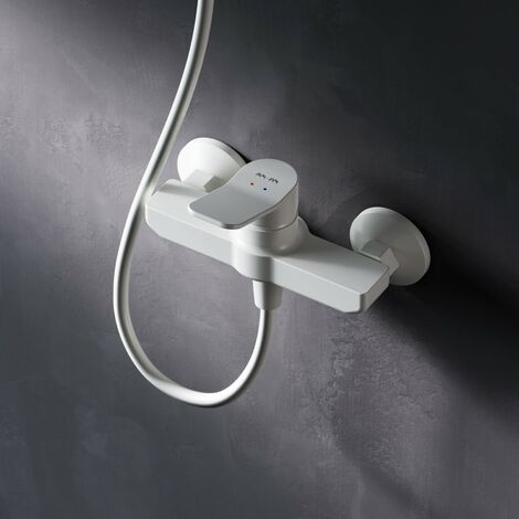 AM.PM Duscharmatur Einhebel Brausebatterie Weiss Armatur Mischbatterie Brausearmatur Brausebatterie Wasserhahn Bad Mischbatterie Dusche