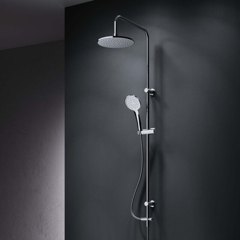 Duschsystem Ohne Armatur Regendusche Duschset Ohne Thermostat Mit Kopfbrause Handbrause Umsteller Eckig Duschsäule Für Badezimmer, Chrom - Am.pm