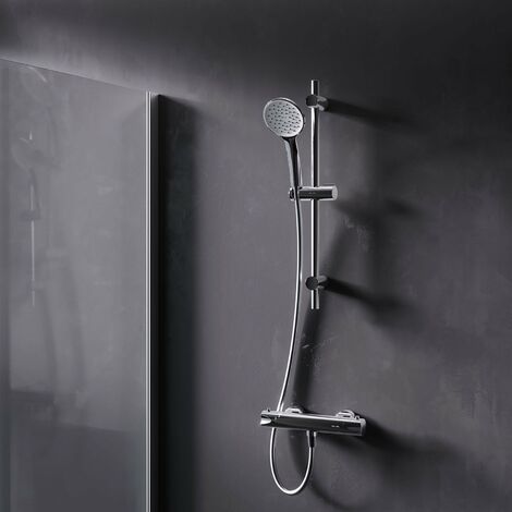 AM.PM Duschset mit Armatur Set für Dusche Thermostat Duscharmatur und Duschsäule Handbrause Brauseset Thermostat , Chrom