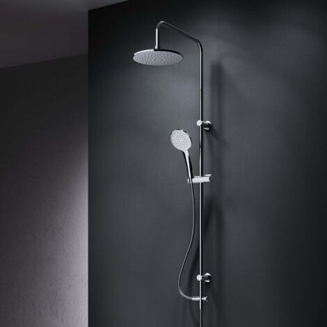 AM.PM Duschsystem ohne Armatur Regendusche Duschset ohne Thermostat mit Kopfbrause Handbrause Umsteller eckig Duschsäule für Badezimmer, Chrom