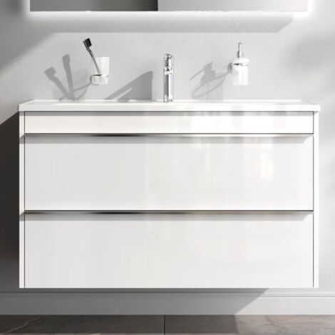Am.Pm – Meuble sous vasque mural 100 cm – Lavabo en céramique émaillée – 2 tiroirs soft-close – Matériau LDPE durable – Design haut de gamme