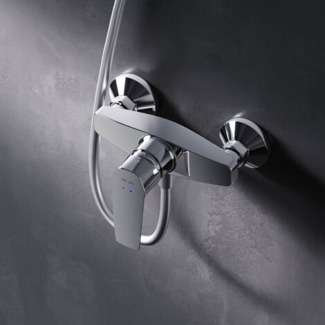 AM.PM Mitigeur Douche Chrome Robinet Douche Main Monté Mur pour Salle de Bains Mélangeur Douche en Laiton