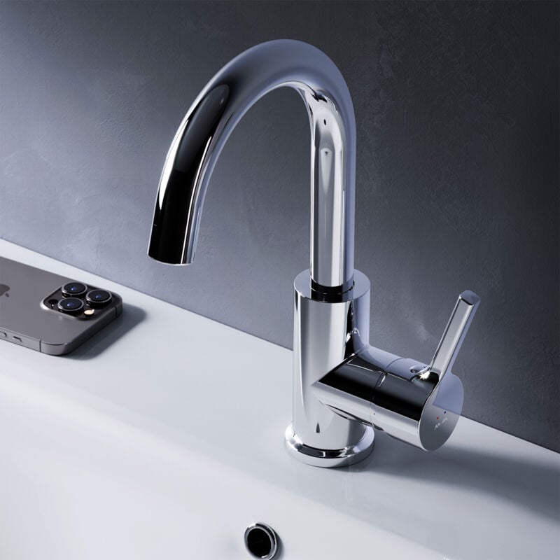 Mitiguer Lavabo Robinet Salle Bain Chrome Robinet de Lavabo pour Salle de Bain Mélangeur Lavabo en Laiton - Am.pm