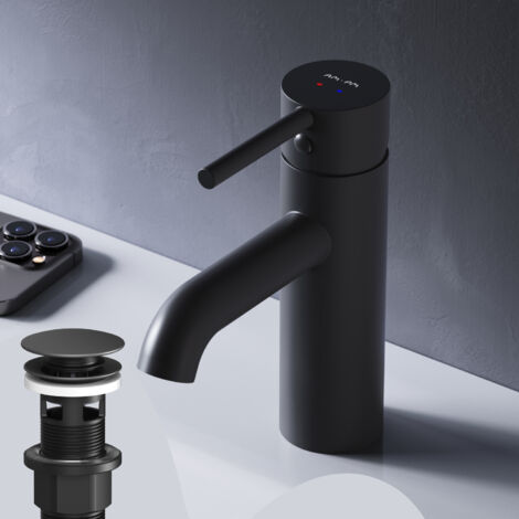AM.PM Mitiguer Lavabo avec bonde clic clac pour lavabo Robinet Salle Bain Chrome Robinet de Lavabo pour Salle de Bain Mélangeur Lavabo en Laiton