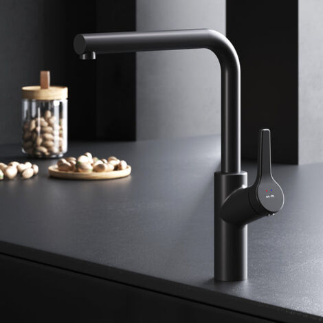 AM.PM Robinet de cuisine rotatif, Noir mat X-Joy S