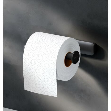 AM.PM Toilettenpapierhalter Wandmontage mit bohren Klopapierhalter Edelstahl WC Papierhalter für Badezimmer Edelstahl, Schwarz matt