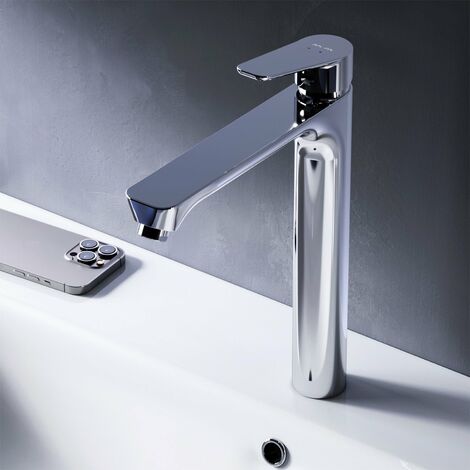 AM.PM Waschtischarmatur Hoch Chrom Wasserhahn Bad Waschbecken Armatur Einhebelmischer Badarmatur Mischbatterie für Badezimmer Aufsatzwaschbecken