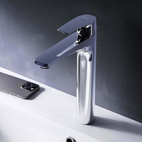 AM.PM Waschtischarmatur Hoch Chrom Wasserhahn Bad Waschbecken Armatur Einhebelmischer Badarmatur Mischbatterie für Badezimmer Aufsatzwaschbecken