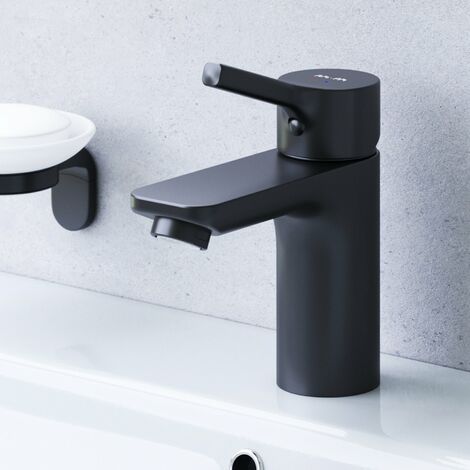 AM.PM Wasserhahn Bad Schwarz Matt Waschtischarmatur Bad Armatur Mischbatterie Waschbeckenarmatur Einhebelmischer Badezimmer