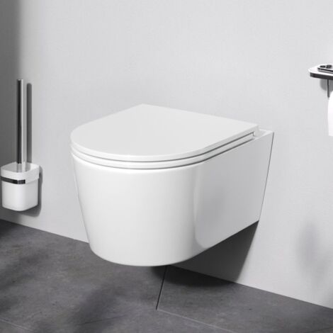 AM.PM WC Set Pack WC Bâti-support + WC suspendu sans bride + Abattant softclose + Plaque chrome