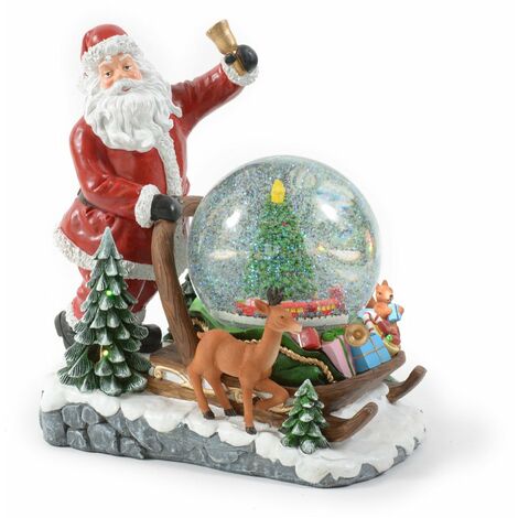 Ampolla con Babbo Natale in vetro decorazione natalizia con carillon