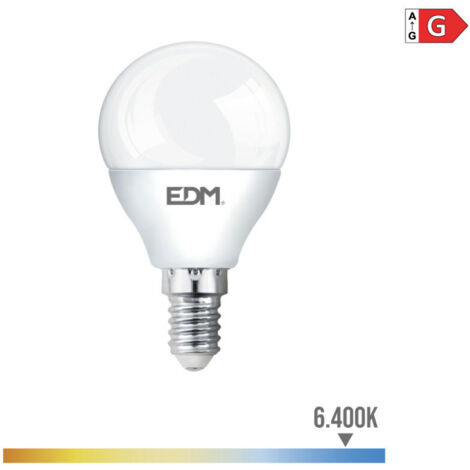 Ampolla Sferica Led E14 5w 400lm 6400k Luce Fredda ø4,5x8cm Edm