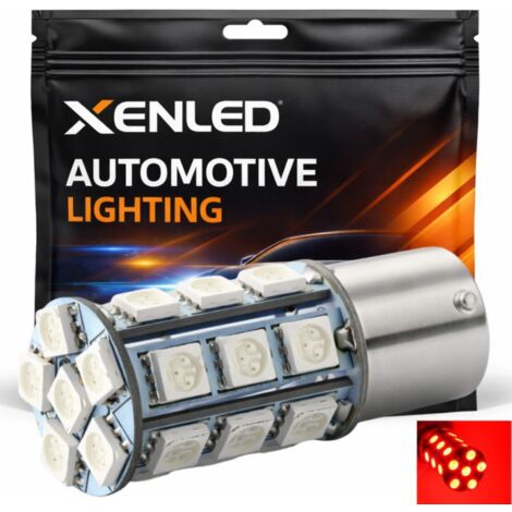 Ampoule 24 LED SMD ROUGE - BA15S / P21W / 1156 / T25 - Rouge 12V lampe de signalisation / feux stop