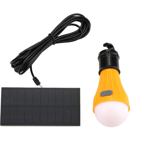 Ampoule 3 LED alimentée par panneau solaire, lampe portable pour camping sauvage et randonnée, lumière blanche
