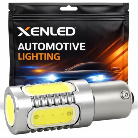 Ampoule 5 LED COB - P21/5W - Blanc - 12V Double intensité