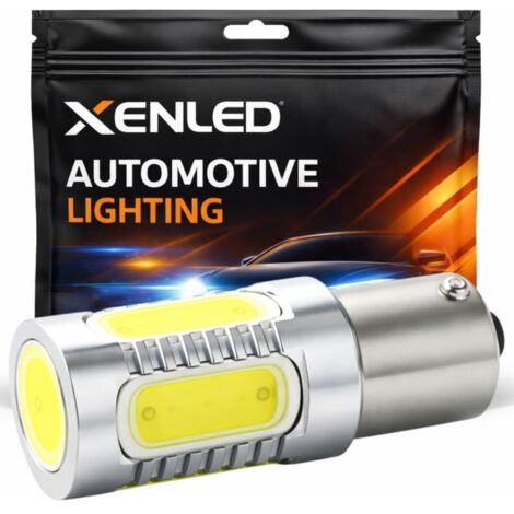 Ampoule 5 LED COB - P21W - Blanc - 12V Ampoule de signalisation LED