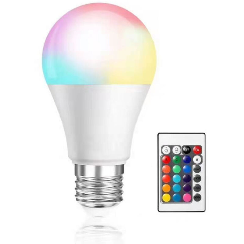Aiperq - Ampoule à changement de couleur arc-en-ciel de 15W, 16 modes de couleur, compatible avec la base standard E27