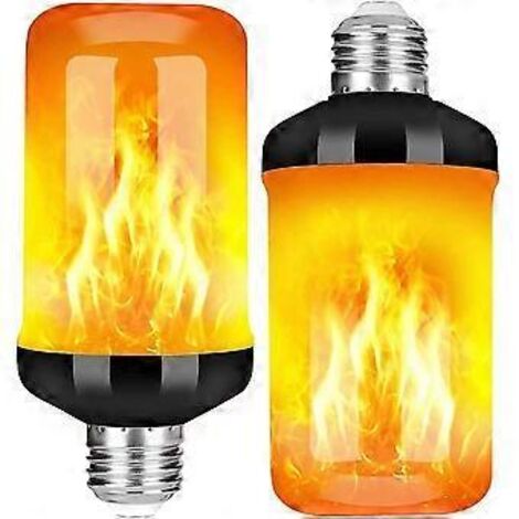Ampoule à effet flamme, culot E27, 5 W, LED, 4 modes d'éclairage, ampoule décorative pour intérieur et extérieur