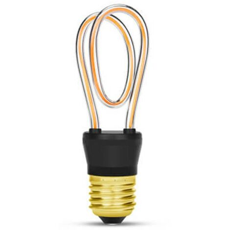 Ampoule à fil linéaire design double noeud - LED 4W Blanc chaud - Transparent
