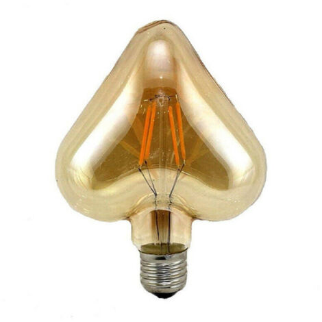 Ampoule à Filament Coeur Ambre E27 4w Style Vintage Rétro Lumière Décorative Cu-oc