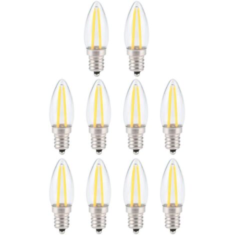 Ampoule à filament LED rétro à intensité variable, ampoule LED E12 2W blanc chaud avec protection des yeux