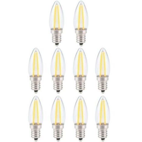 Ampoule à filament LED rétro à intensité variable, ampoule LED E12 2W blanc chaud avec protection des yeux