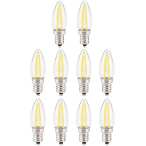 Ampoule à filament LED rétro à intensité variable, ampoule LED E12 2W blanc chaud avec protection des yeux