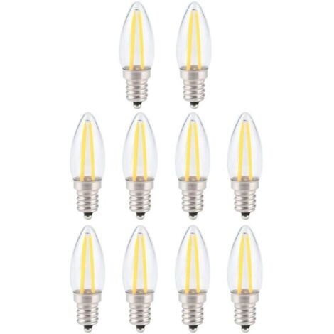 Ampoule à filament LED rétro à intensité variable, ampoule LED E12 2W blanc chaud avec protection des yeux