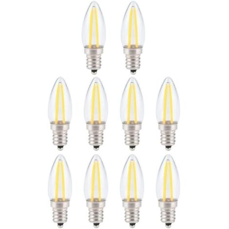 Ampoule à filament LED rétro à intensité variable, ampoule LED E12 2W blanc chaud avec protection des yeux