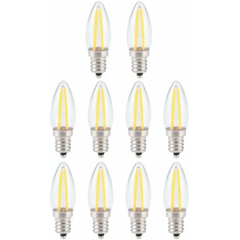 Ampoule à filament LED rétro à intensité variable, ampoule LED E12 2W blanc chaud avec protection des yeux