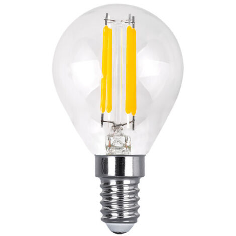 Ampoule à filament sphérique E14 4W 450lm, lumière claire 2700K, 7 x 4,5 cm