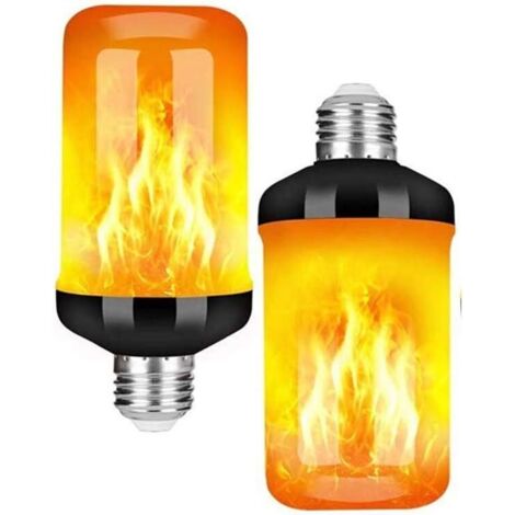Ampoule À Flamme - E27 - 5 W - 4 Modes Dont Capteur De Gravité - Pour Décoration Intérieure Extérieure Bar Fête - 2 Pièces