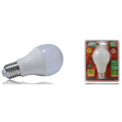 ampoule à led cob - vision-el - e27 - 12w - 6000k - g65 bulb - dépolie - blister